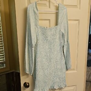 Light Blue Smocked Dress